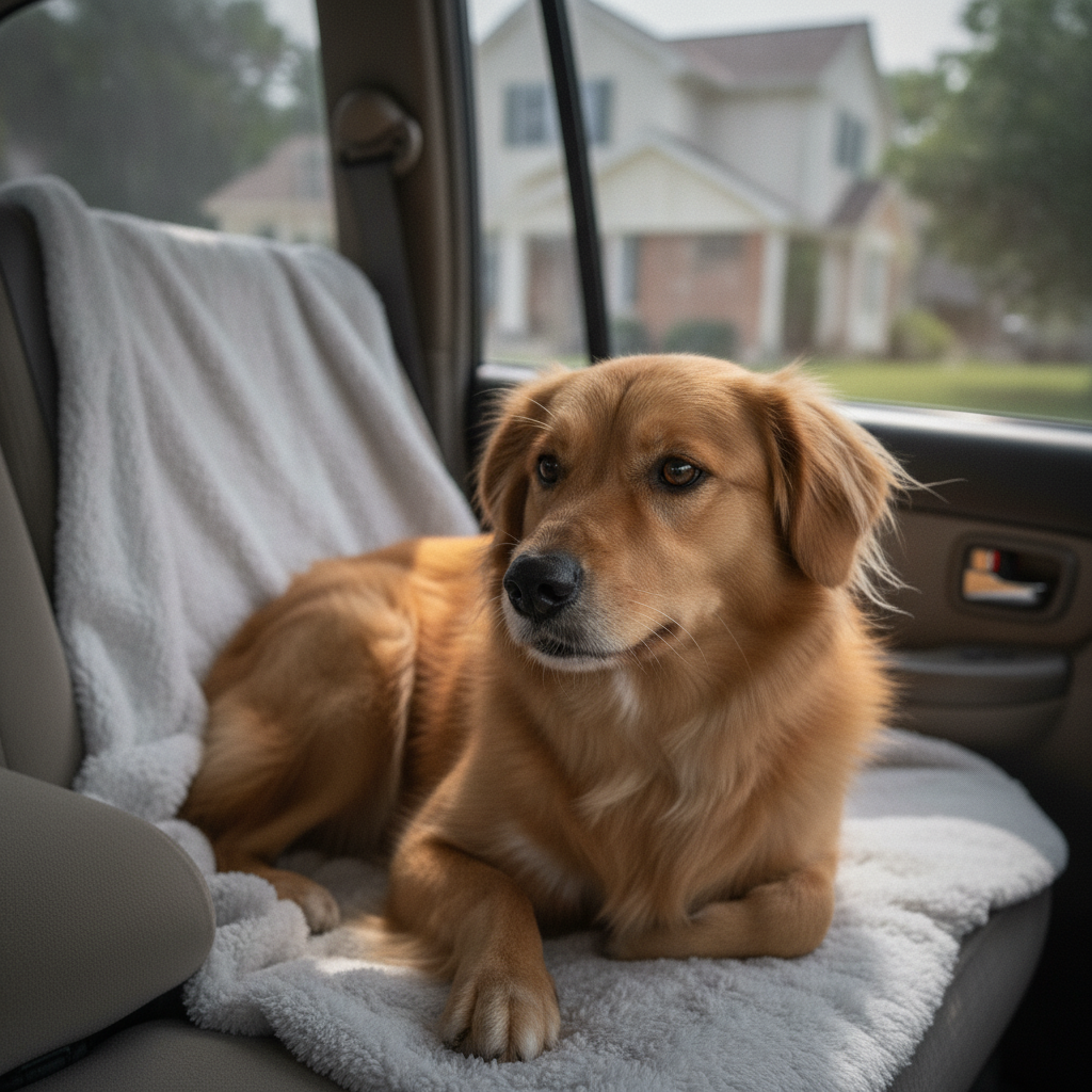 Car Anxiety after training, calm and settled at home