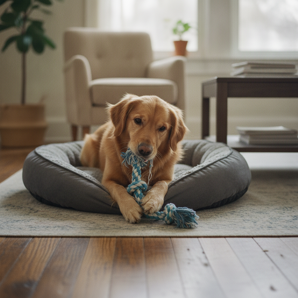 Destructive Chewing after training, calm and settled at home