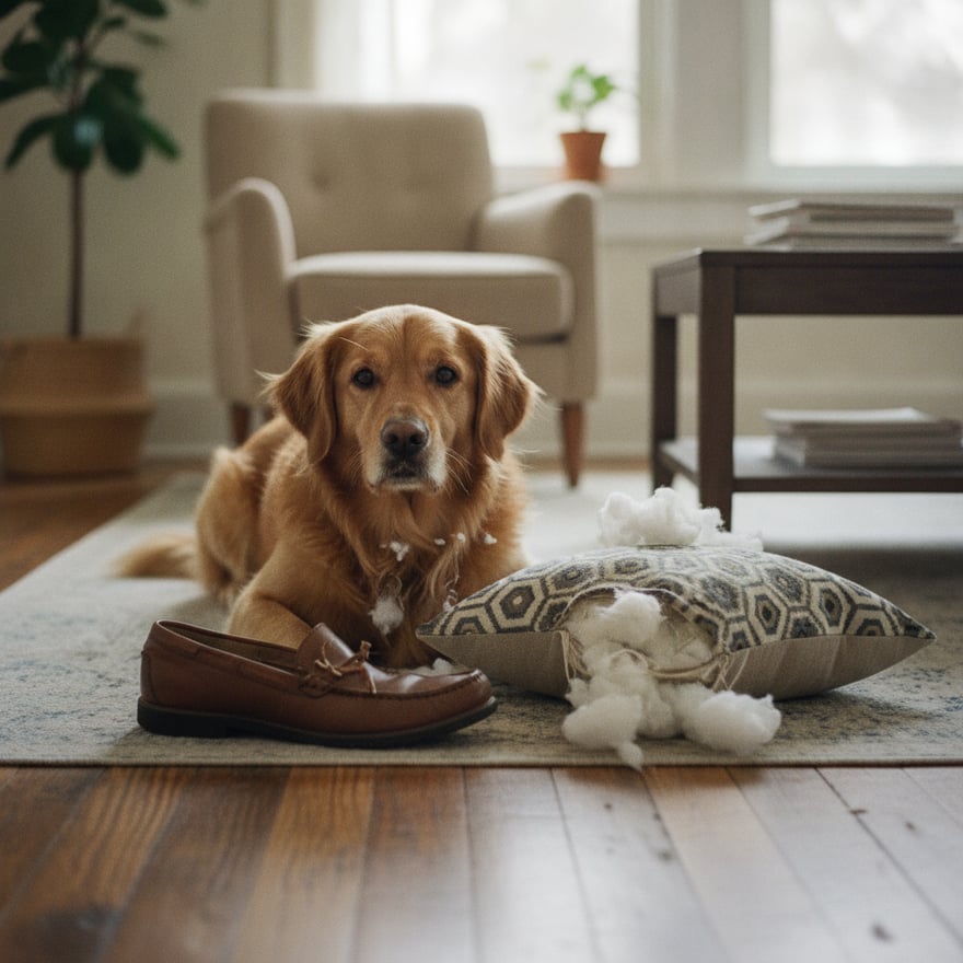 Destructive Chewing at Partners Dogs