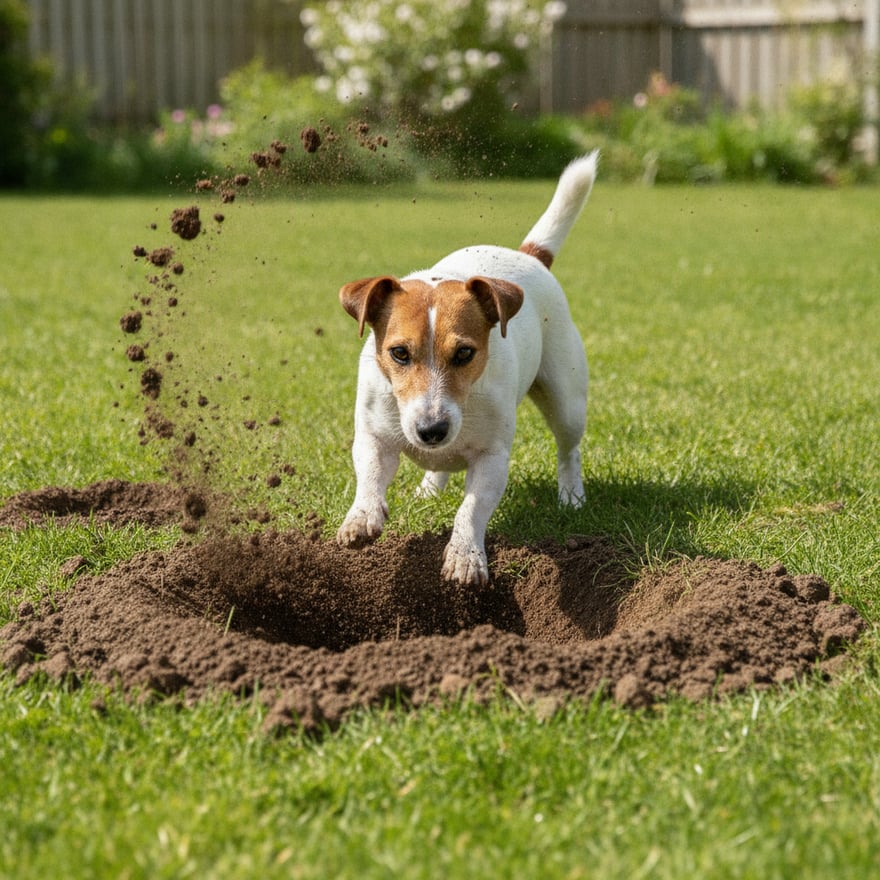 Digging at Partners Dogs