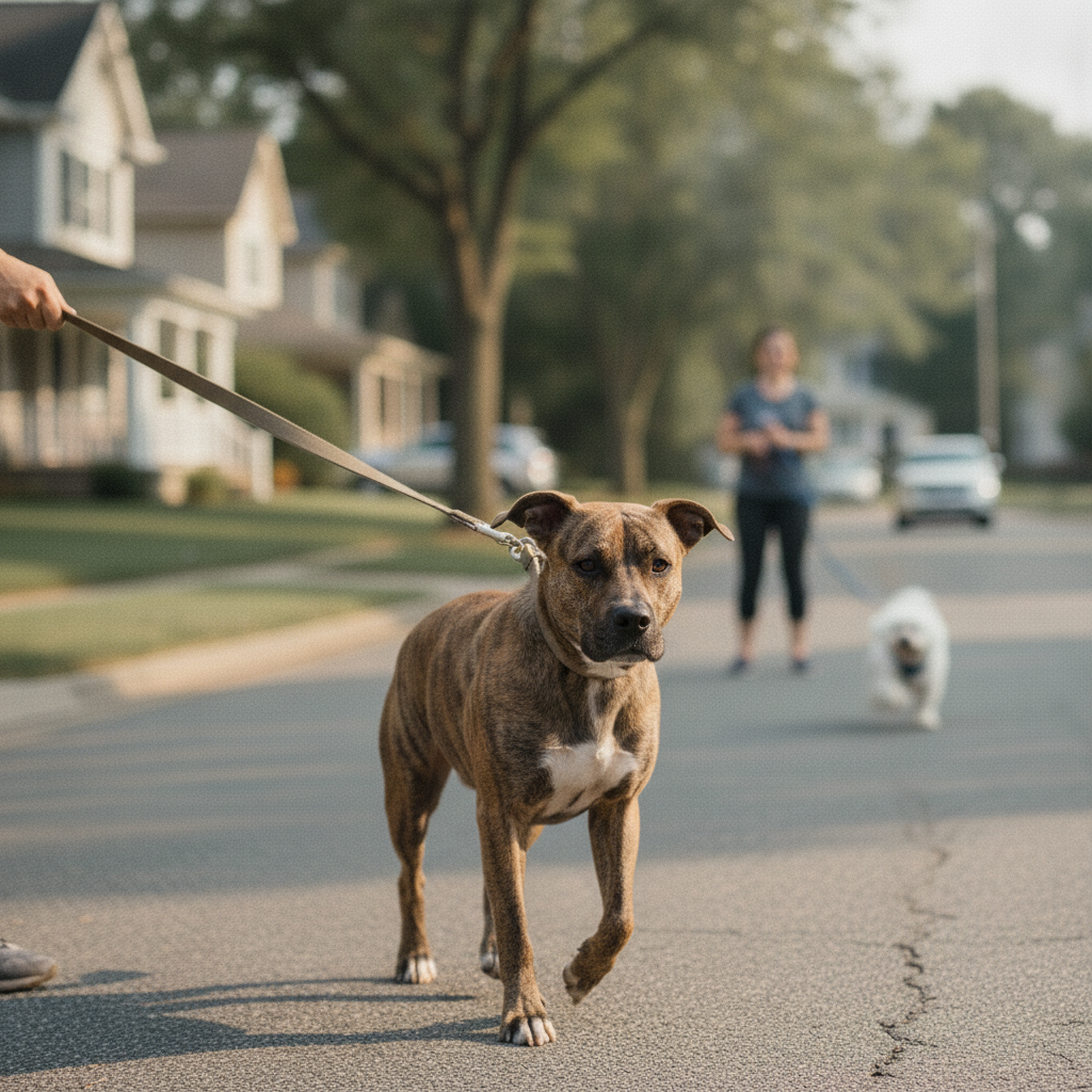 Leash Reactivity after training, calm and settled at home
