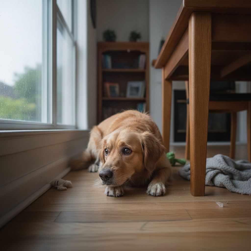 Noise Phobia after training, calm and settled at home